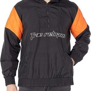 True Religion Men's Windbreaker in Black and Orange